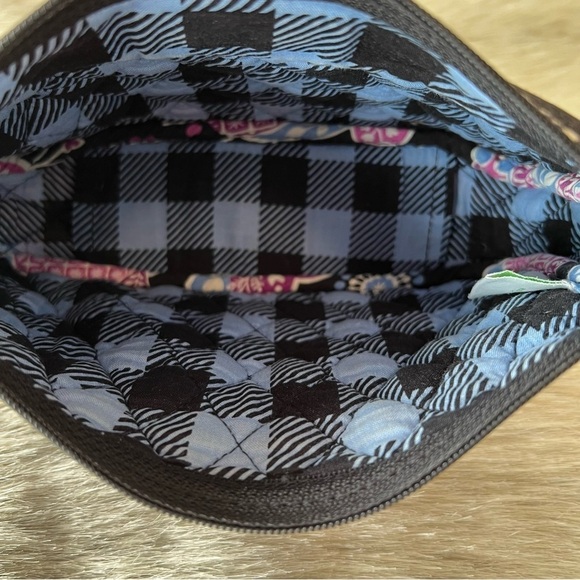 VERA BRADLEY Alpine Floral Little Crossbody Black Blue Purple Quilted REPAIRED - Picture 14 of 16